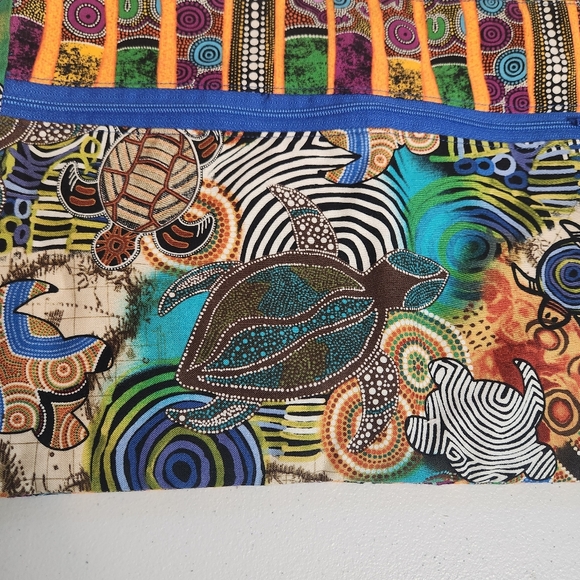 Handmade Sea Turtle Fabric Boho Purse Bag Tropical Vacation - Picture 7 of 9